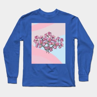 Vintage Flowers Orchids Colorful Long Sleeve T-Shirt